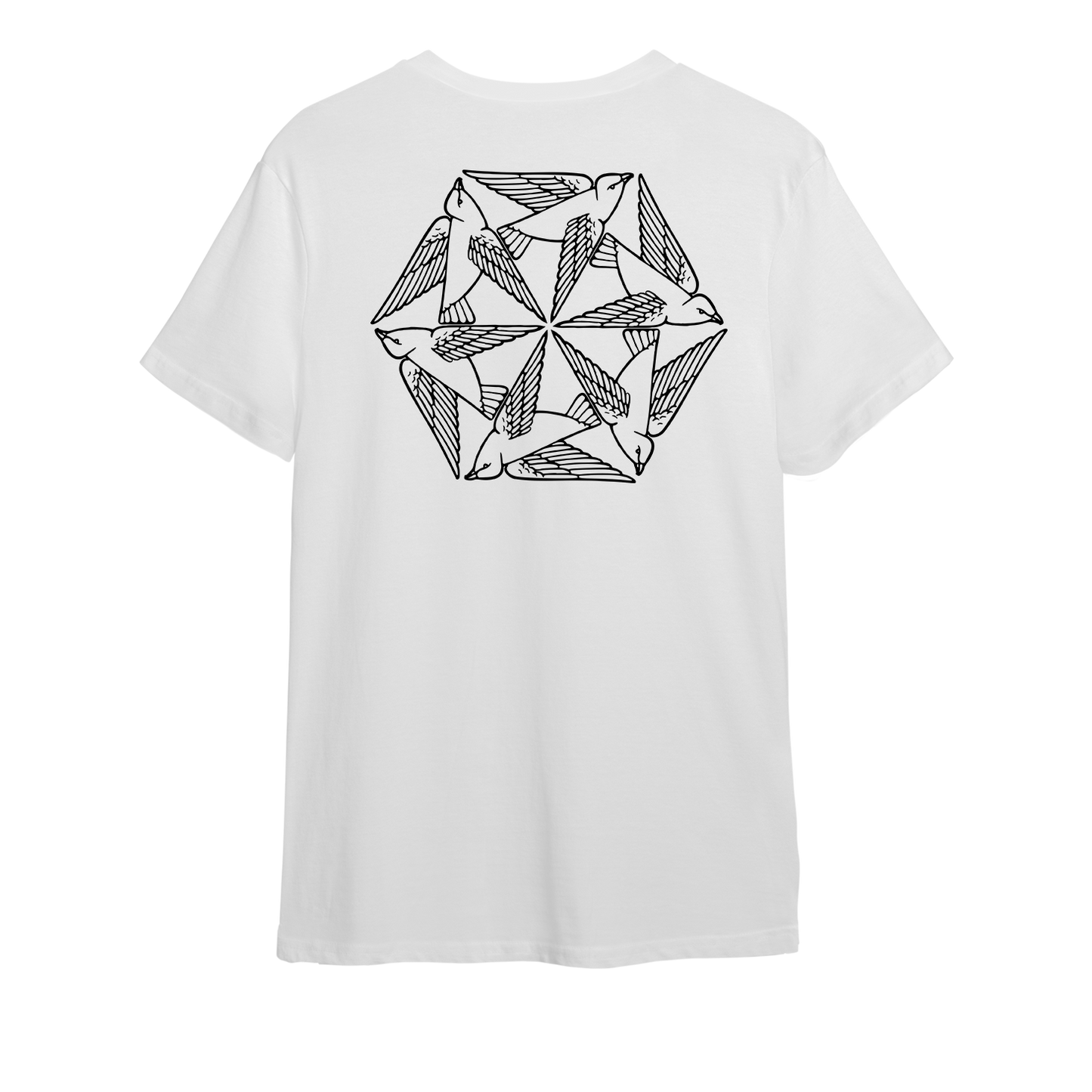 T-shirt à motifs géométriques d'oiseaux