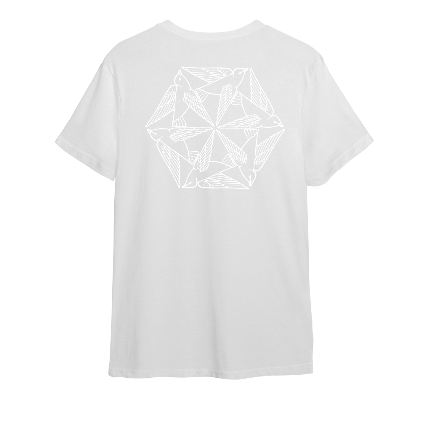 T-shirt à motifs géométriques d'oiseaux