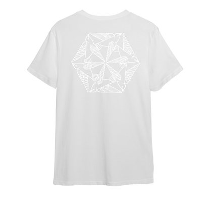 T-shirt à motifs géométriques d'oiseaux